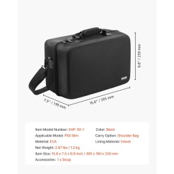 EVA-kantolaukku PS5 Slim konsolille musta samettivuori olkahihnalla