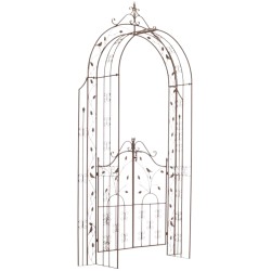 Kaunis ruusukaariportti raudasta puutarhaan köynnöskasveille 235 cm