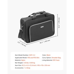 Kantolaukku PS5 ja PS5 Slim konsoleille nailon vedenkestävä musta