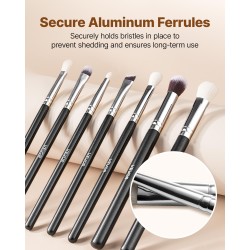 Meikkisivellinsetti 15-osainen synteettisillä harjaksilla puuvarsilla alumiinisilla holkeilla kasvoille silmille kulmille