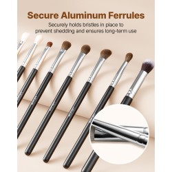 Meikkisivellinsetti 34-osainen harjakset synteettiset villa ja hevosenkarva puuvarsi alumiininen holkki matkakotelo