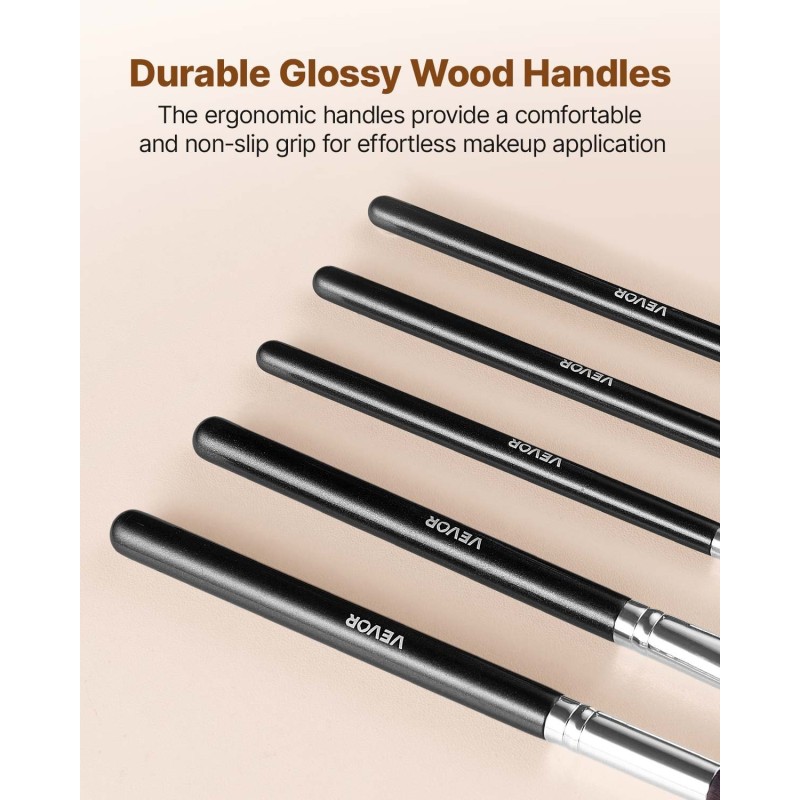 Meikkisivellinsetti 34-osainen harjakset synteettiset villa ja hevosenkarva puuvarsi alumiininen holkki matkakotelo