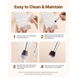 Meikkisivellinsetti 34-osainen harjakset synteettiset villa ja hevosenkarva puuvarsi alumiininen holkki matkakotelo