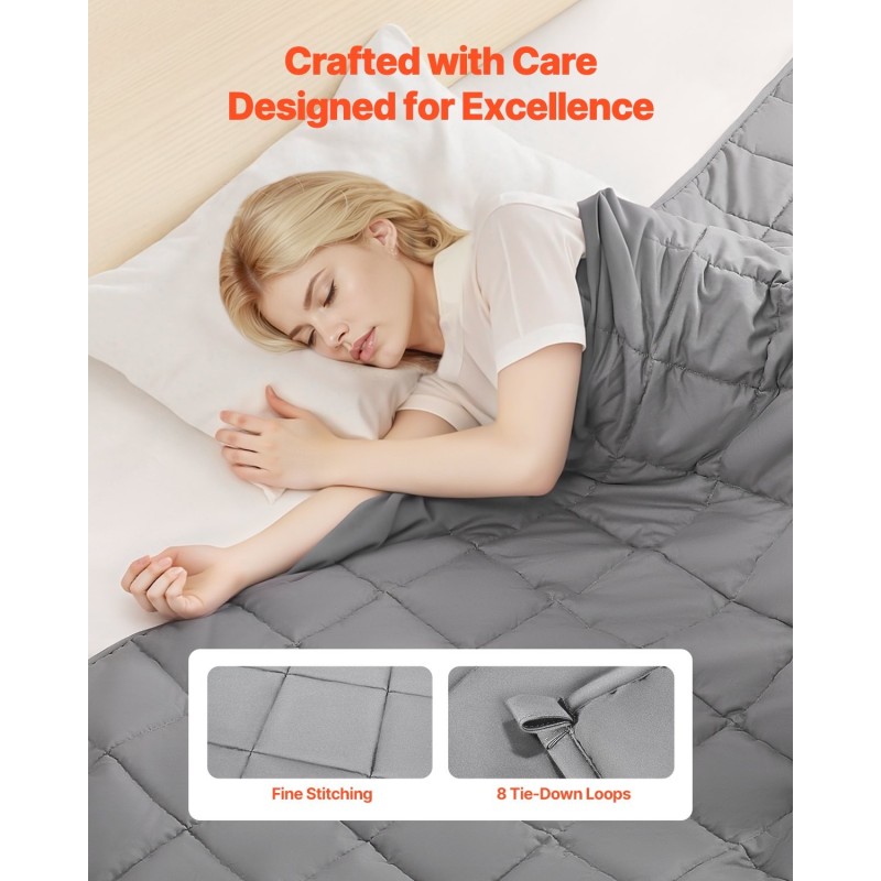 Painopeitto harjattu polyesteri king-kokoinen lasihelmillä täytetty 9,2 kg harmaa