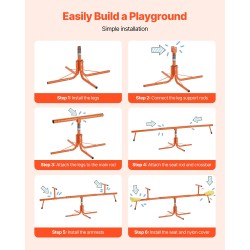 Keinulauta kaksipaikkainen hiiliteräs ja PE-muovi 360 asteen pulverimaalattu kolmesta vuodesta alkaen