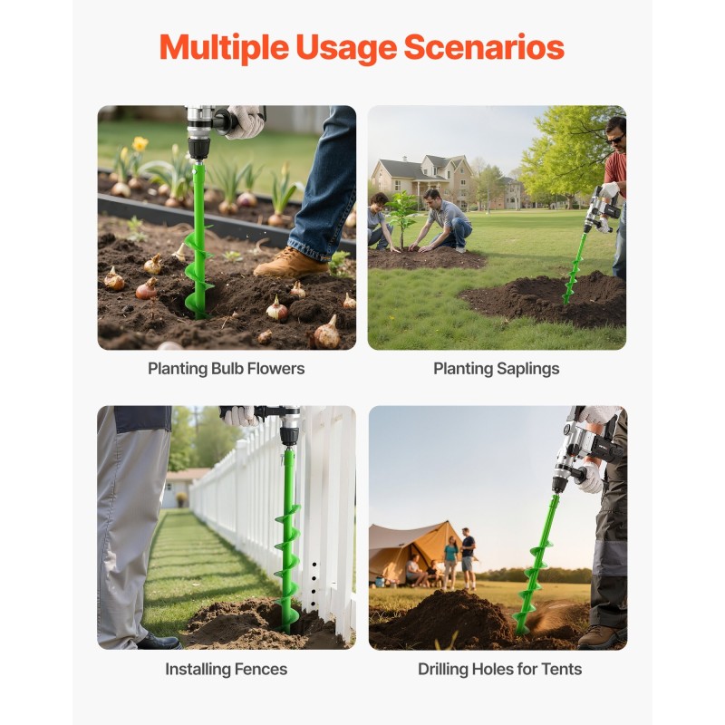 Maa- ja istutusporanterä Q235-teräksinen halkaisija 80 mm 20 mm adapterilla