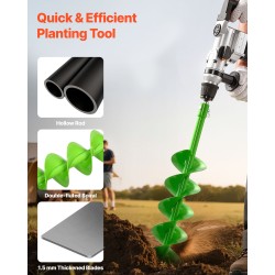 Istutuspora teräs 150 x 800 mm spiraaliterällä 20 mm sovittimella