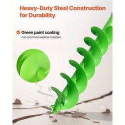 Istutuspora teräs 150 x 800 mm spiraaliterällä 20 mm sovittimella