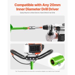 Istutuspora teräs 150 x 800 mm spiraaliterällä 20 mm sovittimella