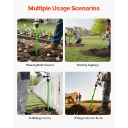 Spiraaliporanterä 40 × 800 mm teräs 20 mm adapterilla yksikierteinen istutukseen