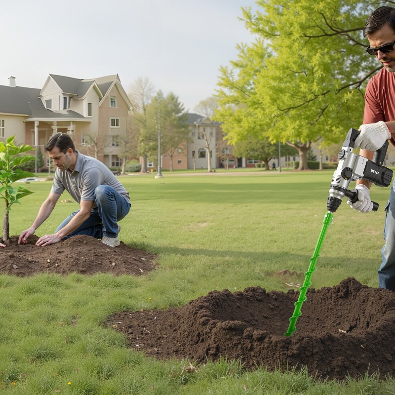 Spiraaliporanterä 40 × 800 mm teräs 20 mm adapterilla yksikierteinen istutukseen