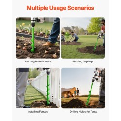 Spiraalinen maaporanterä Q235-terästä halkaisija 60 mm pituus 790 mm adapterilla 20 mm