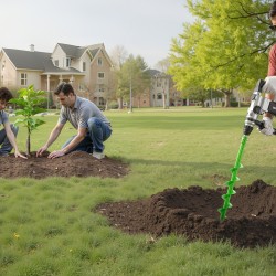 Spiraalinen maaporanterä Q235-terästä halkaisija 60 mm pituus 790 mm adapterilla 20 mm