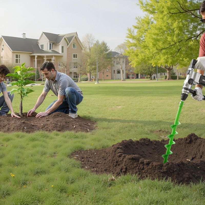Spiraalinen maaporanterä Q235-terästä halkaisija 60 mm pituus 790 mm adapterilla 20 mm