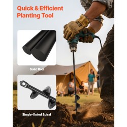 Spiraaliporanterä teräs 40 mm 420 mm 8 mm varsi istutukseen