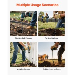 Spiraaliporanterä teräs 40 mm 420 mm 8 mm varsi istutukseen