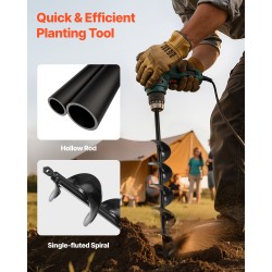 Maaporanterä spiraalimallinen 80 x 600 mm Q235 teräs 3/8 tuuman kuusiokoloistukkaan