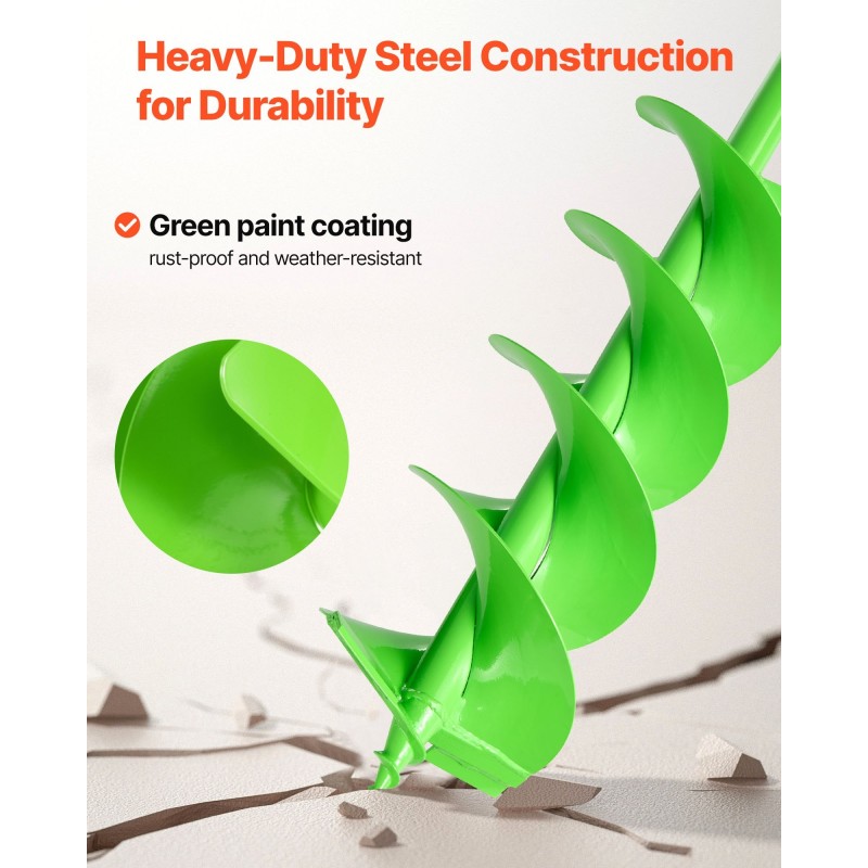 Istutusporanterä Q235-teräs halkaisija 200 mm pituus 790 mm sopii 20 mm karaan