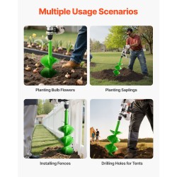 Istutusporanterä Q235-teräs halkaisija 200 mm pituus 790 mm sopii 20 mm karaan