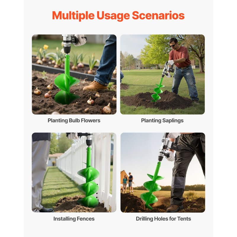 Istutusporanterä Q235-teräs halkaisija 200 mm pituus 790 mm sopii 20 mm karaan