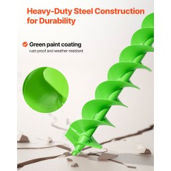 Spiraalikaira teräs 100 x 790 mm 20 mm akselilla istutukseen ja aitoihin