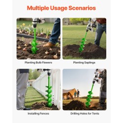 Spiraalikaira teräs 100 x 790 mm 20 mm akselilla istutukseen ja aitoihin
