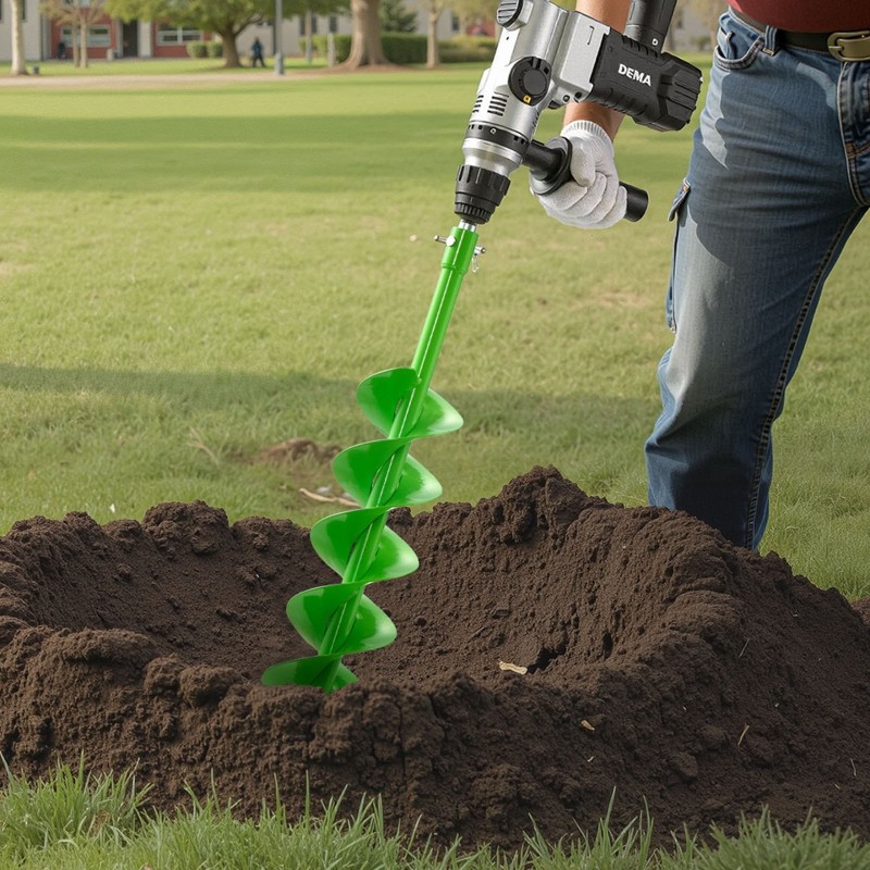 Spiraalikaira teräs 100 x 790 mm 20 mm akselilla istutukseen ja aitoihin