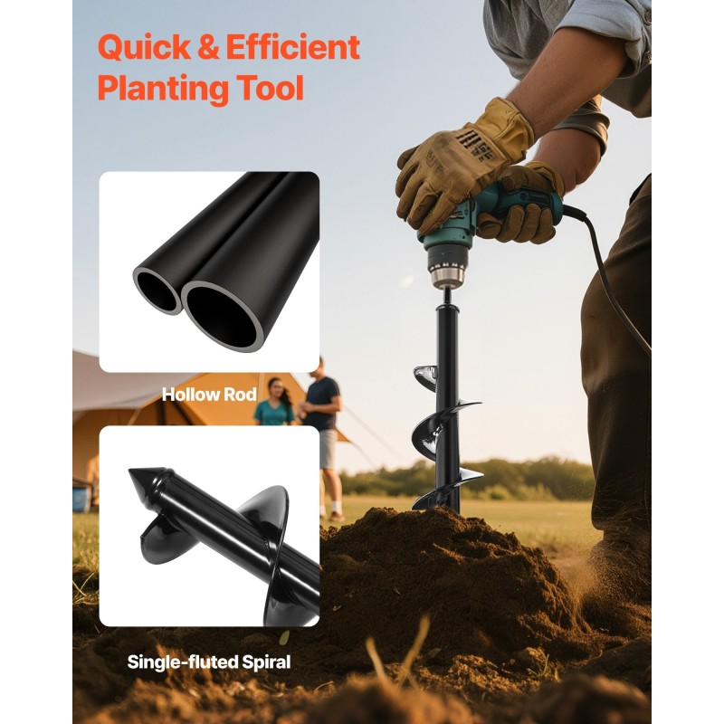 Maaporanterä teräs 80 x 300 mm istutukseen 3/8 tuuman kuusiokoloistukalle