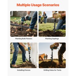 Maaporanterä teräs 80 x 300 mm istutukseen 3/8 tuuman kuusiokoloistukalle