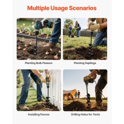 Kierreporanterä Q235-teräs 80 x 410 mm 14 mm varsi istutukseen