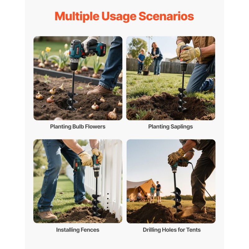 Kierreporanterä Q235-teräs 80 x 410 mm 14 mm varsi istutukseen