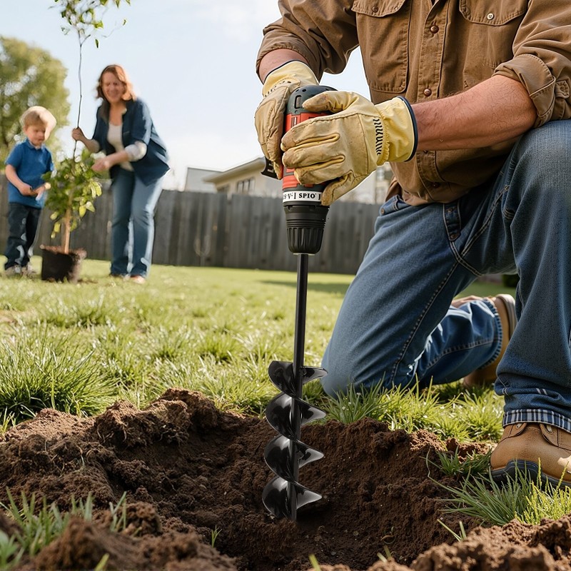 Kierreporanterä Q235-teräs 80 x 410 mm 14 mm varsi istutukseen