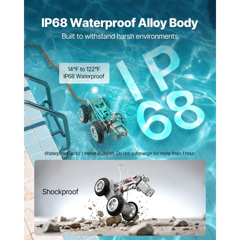 Putkitarkastusrobotti 120 m kaapelilla 300–1500 mm putkille 2 megapikselin kameroilla