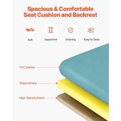 Geriatrinen lepotuoli neliasentoinen selkänoja hiiliteräsrunko pehmustettu muovinahkainen istuin