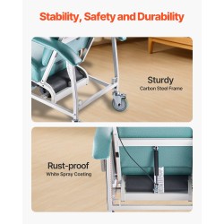 Geriatrinen lepotuoli neliasentoinen selkänoja hiiliteräsrunko pehmustettu muovinahkainen istuin