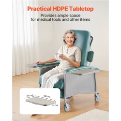 Geriatrinen lepotuoli neliasentoinen selkänoja hiiliteräsrunko pehmustettu muovinahkainen istuin