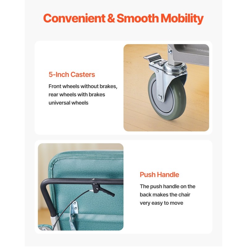 Geriatrinen lepotuoli neliasentoinen selkänoja hiiliteräsrunko pehmustettu muovinahkainen istuin