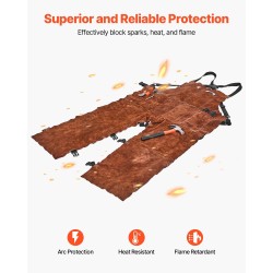 Hitsausessu lehmännahkaa jaetulla lahkeella koko M ruskea