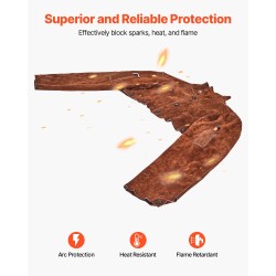 Nahkainen hitsausviitta hihoilla naudannahka koko L hitsaukseen kaksi työkalutaskua