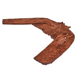 Hitsausviitta hihoilla lehmännahkainen koko XL ruskea kaksi työkalutaskua hitsaukseen ja takomiseen