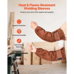 Naudanahkaiset hitsaushihat 18 tuumaa palonkestävät kuumuutta kestävät ruskeat