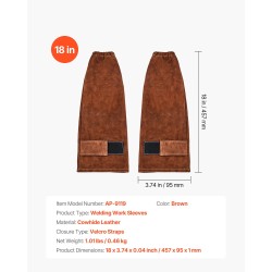 Naudanahkaiset hitsaushihat 18 tuumaa palonkestävät kuumuutta kestävät ruskeat