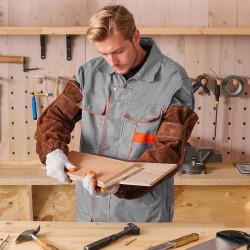 Naudanahkaiset hitsaushihat 18 tuumaa palonkestävät kuumuutta kestävät ruskeat