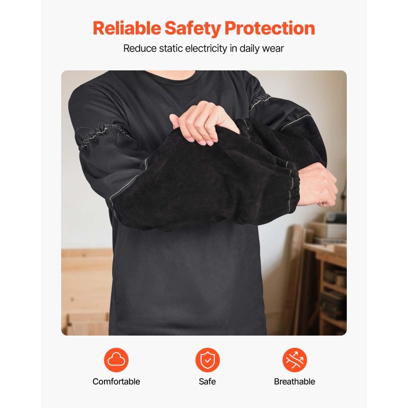 Hitsaushihat naudannahkaa ja paloa hidastavaa puuvillaa pitkät joustavilla hihansuilla hitsaukseen