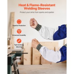 Hitsaustyöhihat hitsaukseen lampaannahkaa ja palonkestävää puuvillaa 558 mm