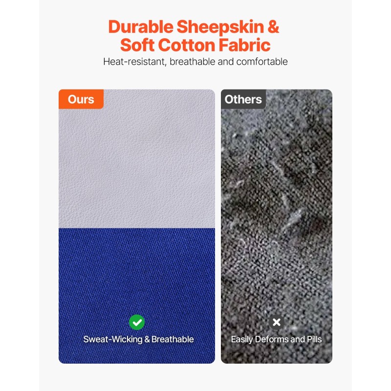 Hitsaustyöhihat hitsaukseen lampaannahkaa ja palonkestävää puuvillaa 558 mm