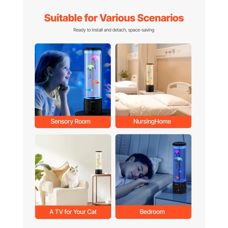 Pöytämallinen kuplalamppu viisitoista tuumaa kaukosäätimellä kuusitoista väriä rentoutukseen