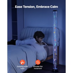 Kuplaputkilamppu lattialla seisova 150 cm 16 väriä kaukosäädin hiljainen 40–45 dB