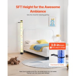 Kuplaputkilamppu lattialla seisova 150 cm 16 väriä kaukosäädin hiljainen 40–45 dB