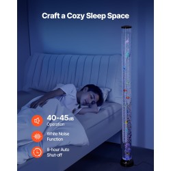 Kuplaputkilamppu lattialla seisova 150 cm 16 väriä kaukosäädin hiljainen 40–45 dB